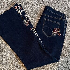 Free People Driftwood Flare Leg Jeans Driftwood Embroidered Hippie Jeans